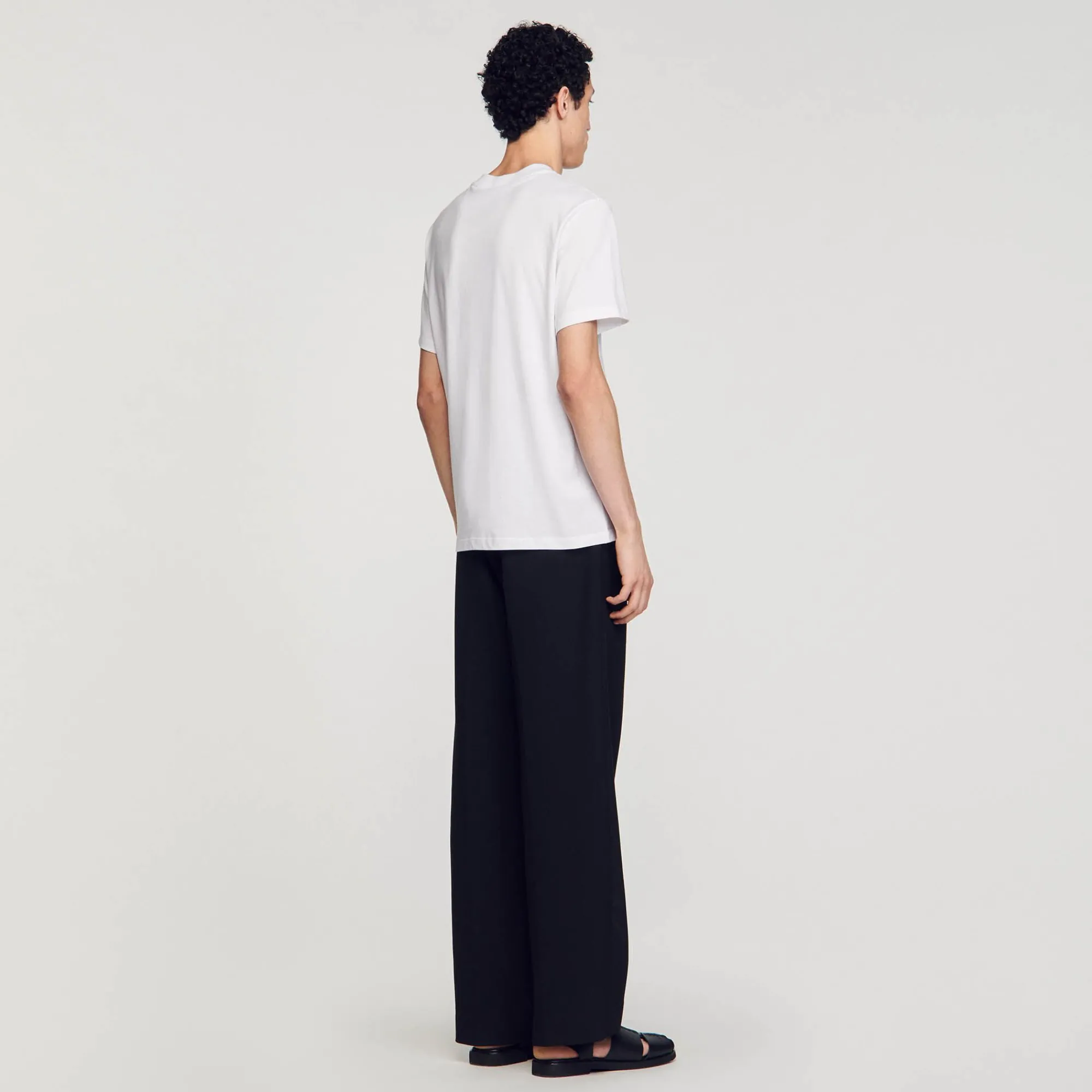 camiseta_de_algodon_con_flor_3.webp Camisetas & Polos<Sandro Paris Camiseta De Algodon Con Flor