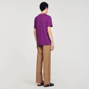 Camisetas & Polos<Sandro Paris Camiseta De Algodon Con Flor