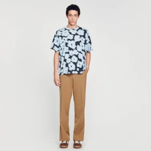 Camisetas & Polos<Sandro Paris Camiseta De Algodon Con Flores