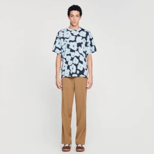 Camisetas & Polos<Sandro Paris Camiseta De Algodon Con Flores