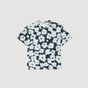 Camisetas & Polos<Sandro Paris Camiseta De Algodon Con Flores