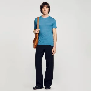 Camisetas & Polos<Sandro Paris Camiseta De Lino Certificado