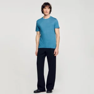 Camisetas & Polos<Sandro Paris Camiseta De Lino Certificado