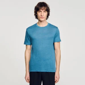 Camisetas & Polos<Sandro Paris Camiseta De Lino Certificado
