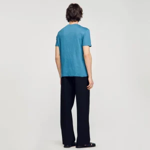 Camisetas & Polos<Sandro Paris Camiseta De Lino Certificado