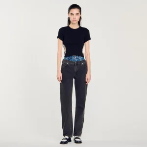 Camisetas<Sandro Paris Camiseta Decorada Con Brillantes