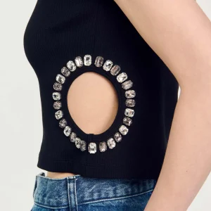 Camisetas<Sandro Paris Camiseta Decorada Con Brillantes