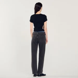 Camisetas<Sandro Paris Camiseta Decorada Con Brillantes