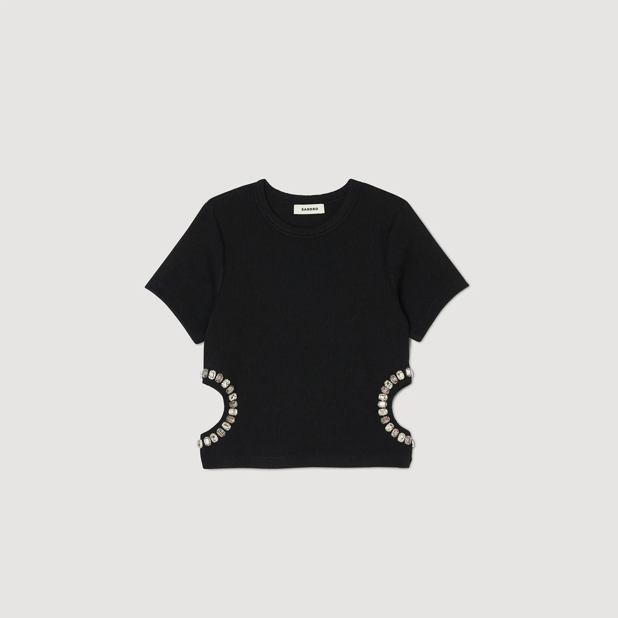 camiseta_decorada_con_brillantes_5.webp Camisetas<Sandro Paris Camiseta Decorada Con Brillantes