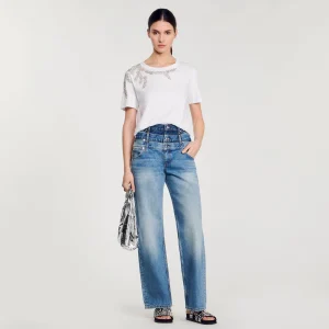 Camisetas<Sandro Paris Camiseta Sublimada Con Strass