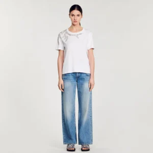 Camisetas<Sandro Paris Camiseta Sublimada Con Strass