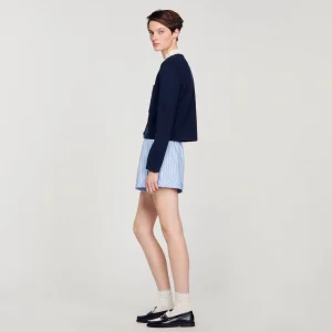 Jerseys & Cárdigans<Sandro Paris Cardicoat Con Cuello De Volantes