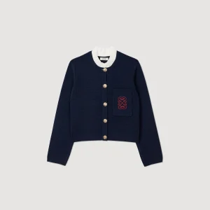 Jerseys & Cárdigans<Sandro Paris Cardicoat Con Cuello De Volantes