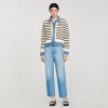 Jerseys & Cárdigans<Sandro Paris Cardicoat De Punto A Rayas Y Denim