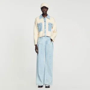 Jerseys & Cárdigans<Sandro Paris Cardicoat Oversize De Dos Materiales