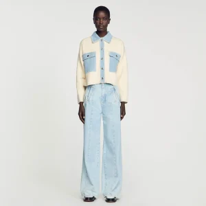 Jerseys & Cárdigans<Sandro Paris Cardicoat Oversize De Dos Materiales