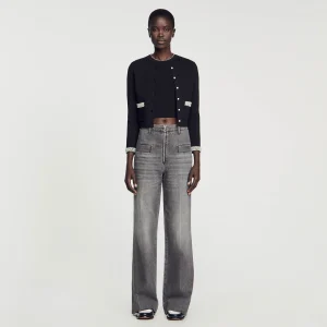 Conjuntos<Sandro Paris Cardigan Adornado Con Piedras