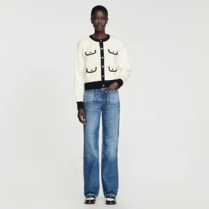 Jerseys & Cárdigans<Sandro Paris Cardigan Bicolor Con Botones