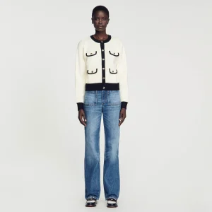 Jerseys & Cárdigans<Sandro Paris Cardigan Bicolor Con Botones
