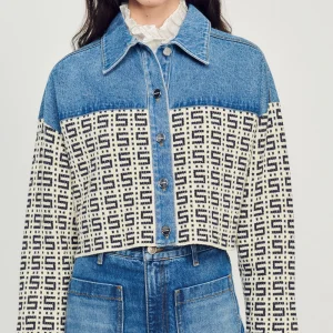 Jerseys & Cárdigans<Sandro Paris Cardigan Corto De Denim