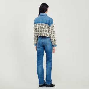 Jerseys & Cárdigans<Sandro Paris Cardigan Corto De Denim