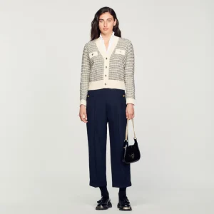 Jerseys & Cárdigans<Sandro Paris Cardigan De Punto De Rayas