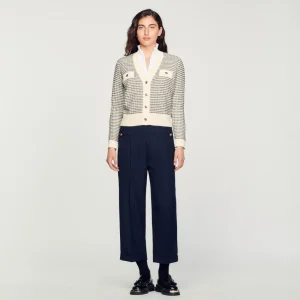 Jerseys & Cárdigans<Sandro Paris Cardigan De Punto De Rayas