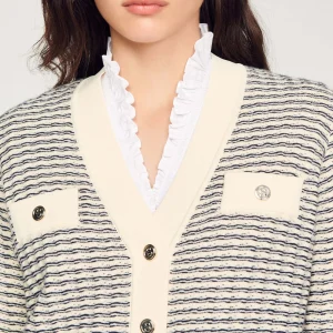 Jerseys & Cárdigans<Sandro Paris Cardigan De Punto De Rayas