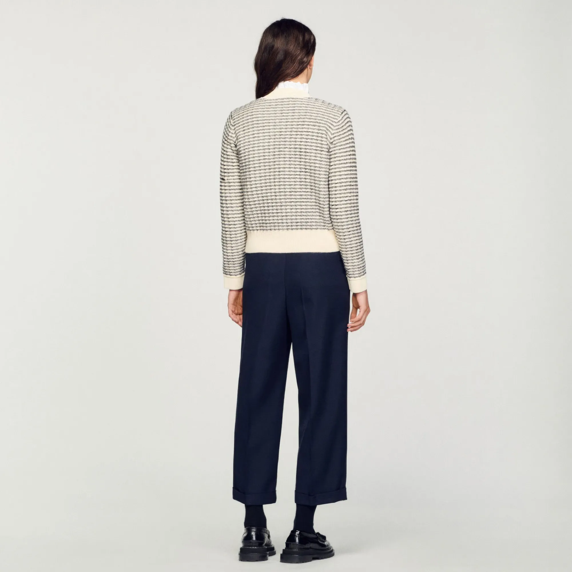 cardigan_de_punto_de_rayas_4.webp Jerseys & Cárdigans<Sandro Paris Cardigan De Punto De Rayas