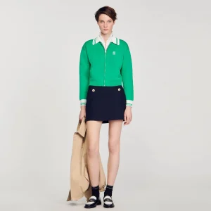 Jerseys & Cárdigans<Sandro Paris Cardigan Estilo Beisbol Con Cremallera