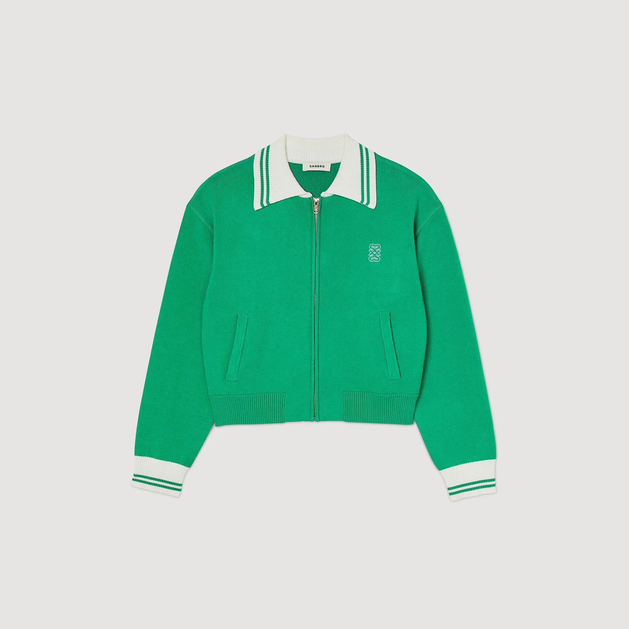 cardigan_estilo_beisbol_con_cremallera_6.webp Jerseys & Cárdigans<Sandro Paris Cardigan Estilo Beisbol Con Cremallera