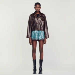 Cazadoras & Chaquetas<Sandro Paris Cazadora De Piel Envejecida