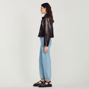 Cazadoras & Chaquetas<Sandro Paris Cazadora De Piel Envejecida