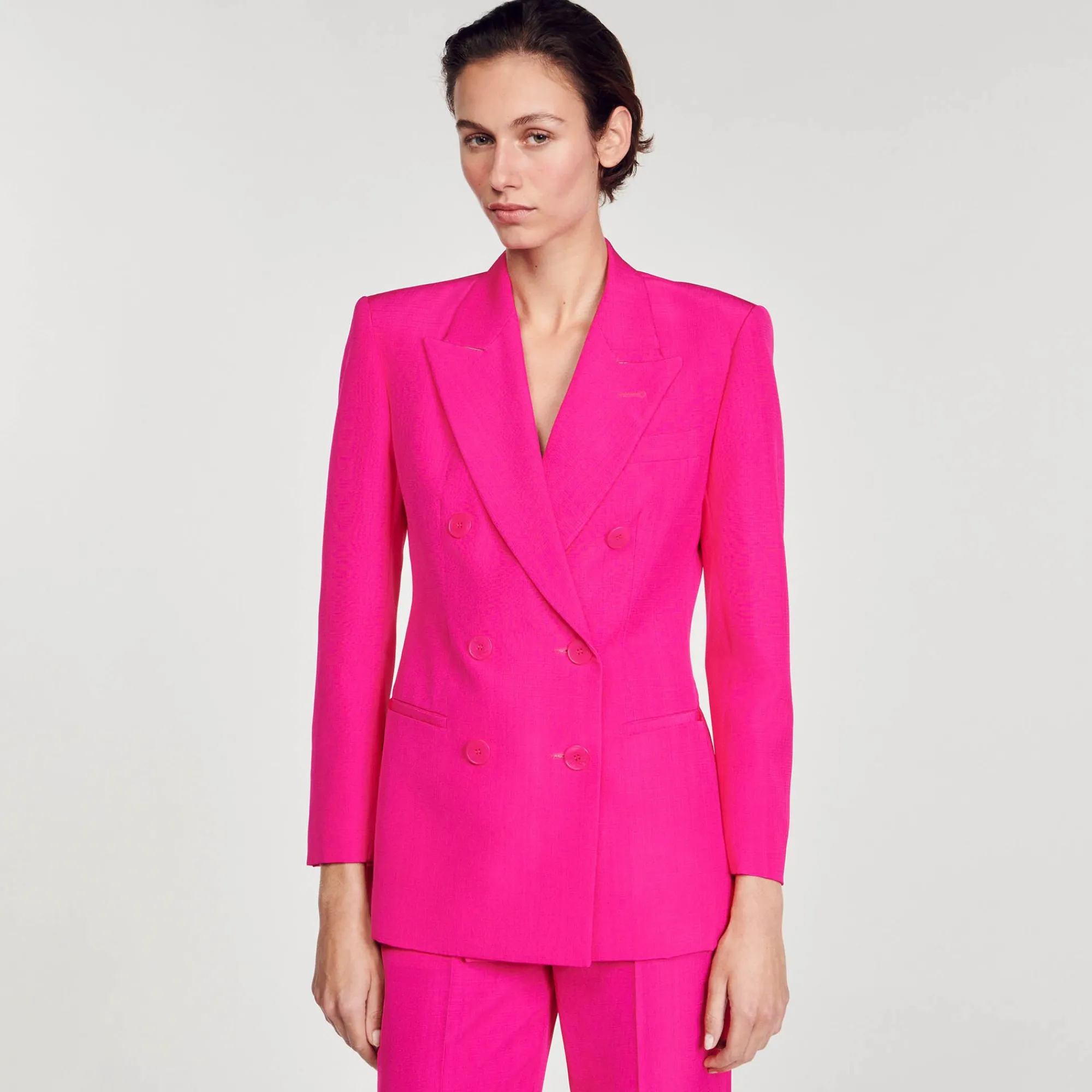 chaqueta_con_botonadura_cruzada_3.webp Trajes<Sandro Paris Chaqueta Con Botonadura Cruzada