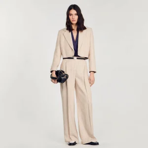 Trajes<Sandro Paris Chaqueta Corta A Rayas