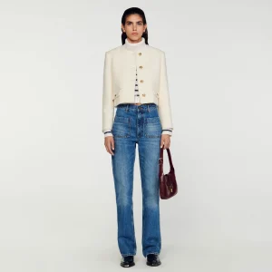 Conjuntos<Sandro Paris Chaqueta Corta De Tejido De Rizo