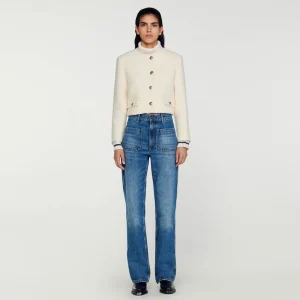 Conjuntos<Sandro Paris Chaqueta Corta De Tejido De Rizo