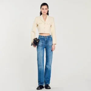 Trajes<Sandro Paris Chaqueta Corta De Tweed Abotonada