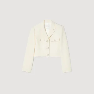 Trajes<Sandro Paris Chaqueta Corta De Tweed Abotonada