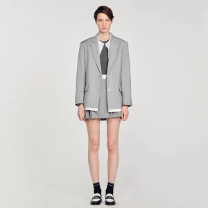 Trajes<Sandro Paris Chaqueta De Traje Con Acabados Satinados