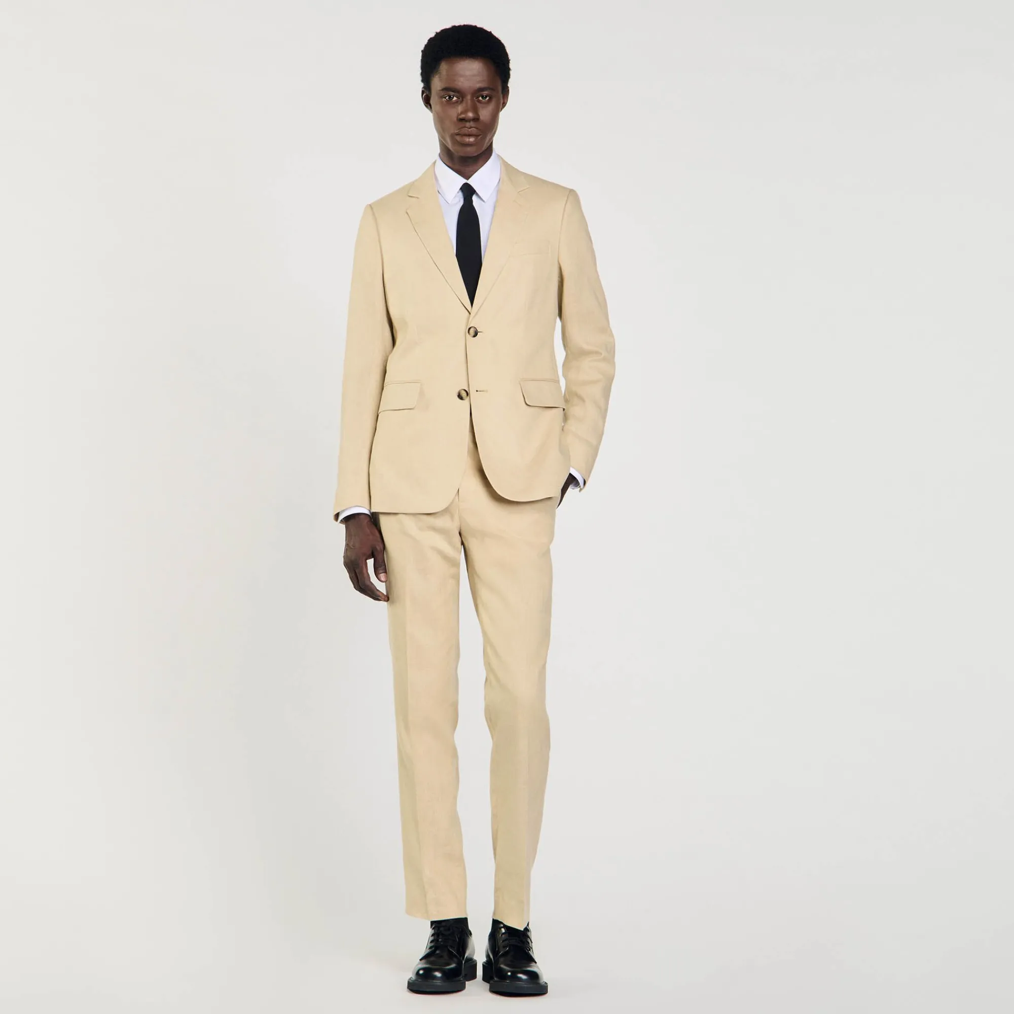 chaqueta_de_traje_de_lino_0.webp Trajes & Smokings<Sandro Paris Chaqueta De Traje De Lino