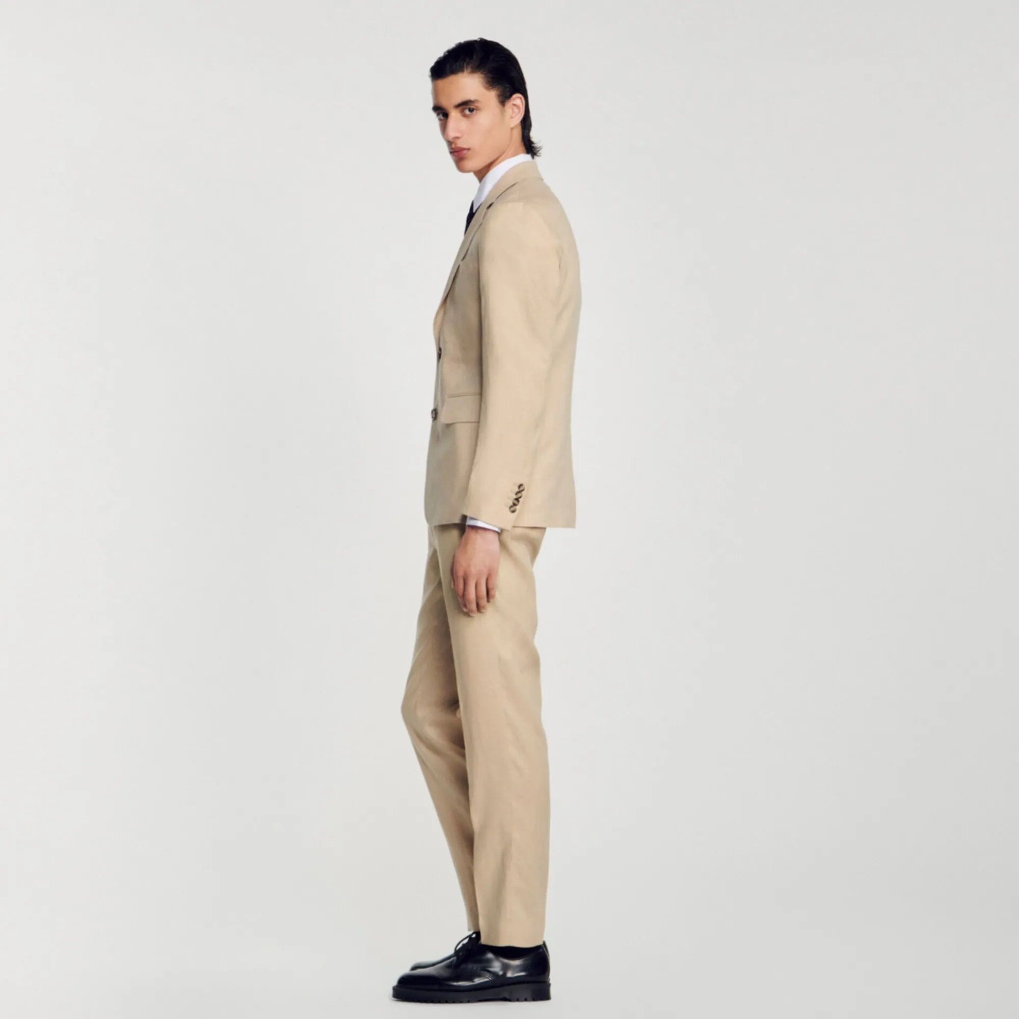 chaqueta_de_traje_de_lino_5.webp Trajes & Smokings<Sandro Paris Chaqueta De Traje De Lino