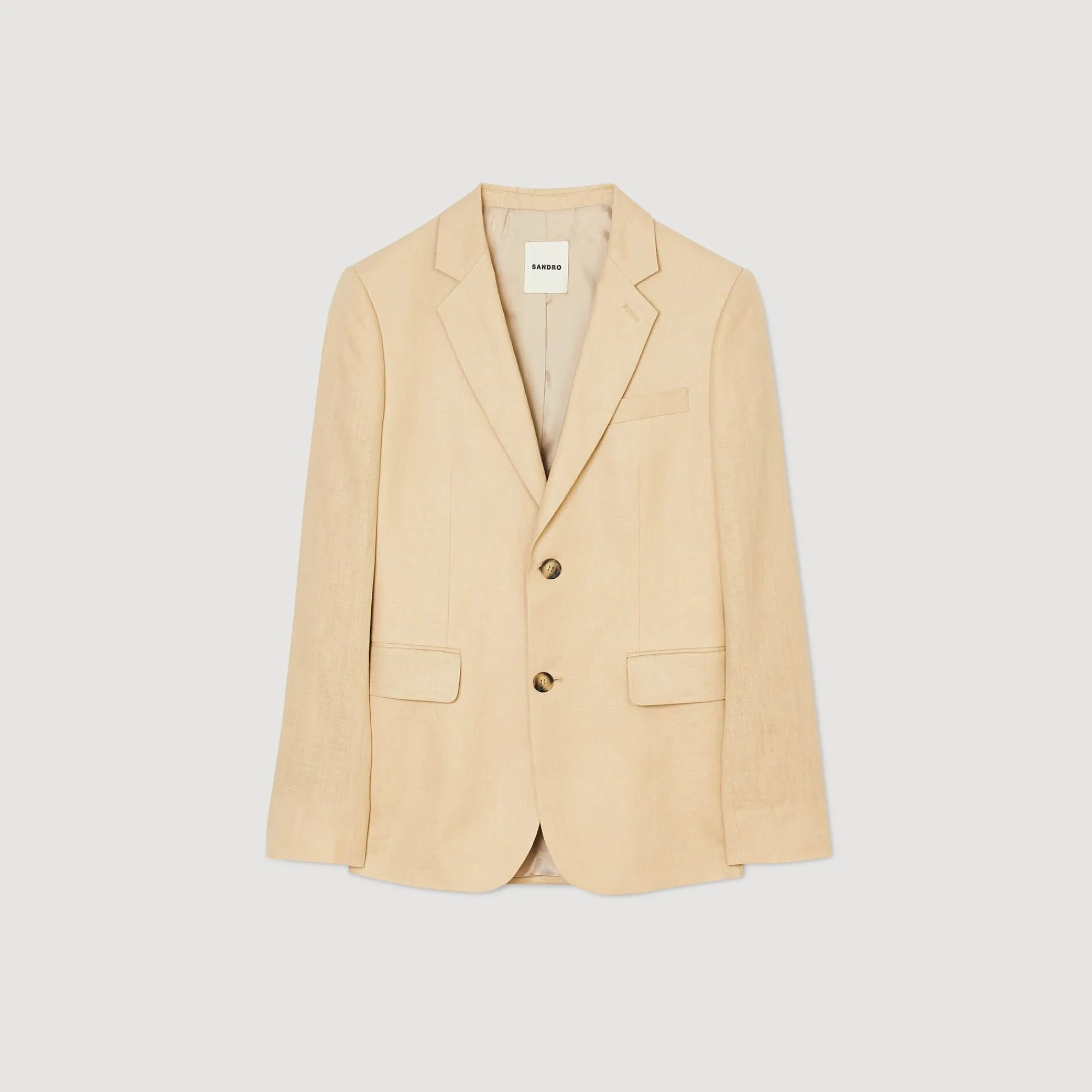 chaqueta_de_traje_de_lino_6.webp Trajes & Smokings<Sandro Paris Chaqueta De Traje De Lino