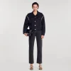 Abrigos<Sandro Paris Chaqueta Oversize De Denim Con Strass