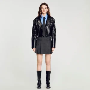 Faldas & Shorts<Sandro Paris Falda Corta A Rayas