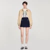 Trajes<Sandro Paris Falda Corta De Sarga De Lana