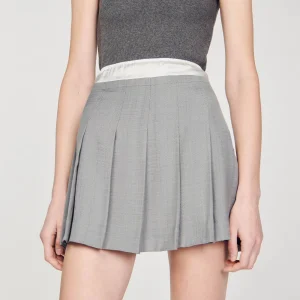Trajes<Sandro Paris Falda Corta Plisada