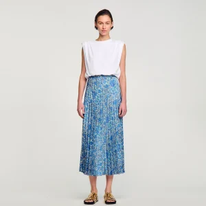 Faldas & Shorts<Sandro Paris Falda Larga Fluida Con Estampado Floral