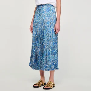 Faldas & Shorts<Sandro Paris Falda Larga Fluida Con Estampado Floral