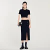 Faldas & Shorts<Sandro Paris Falda Midi De Tweed